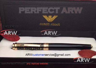 Perfect Replica Giorgio Armani Rollerball Pen - Gold Armani Logo Cap